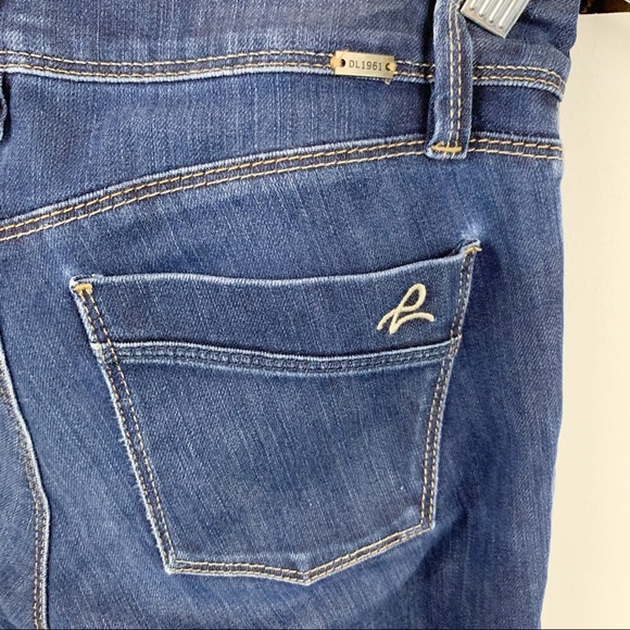 DL1961 Cindy Raw Hem Slim Boot Cut Jeans Dark Wash Denim Size 24 00 Cotton Poly - Picture 8 of 13